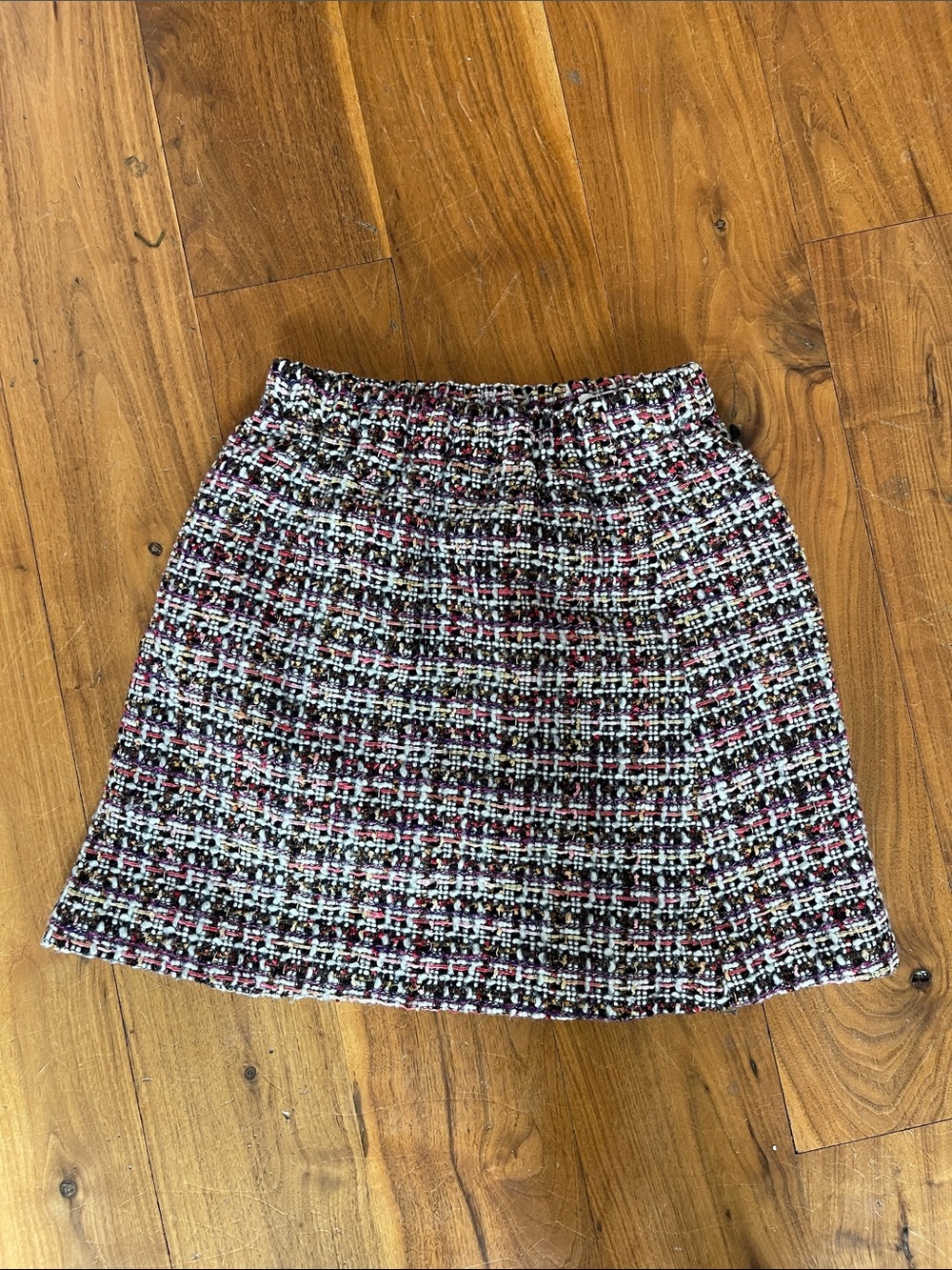 Crewcuts Tweed Mini Skirt in Black, White & Pink